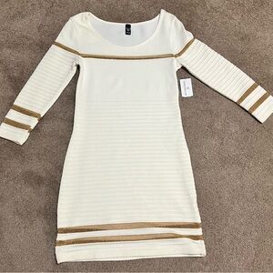 Windsor White and Gold Midi Dress